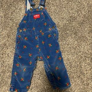 OshKosh B'gosh Blue Corduroy Overalls with airplane print
